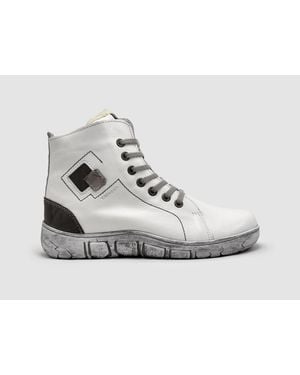 KCR Group Original Thick Wool-Lined Zip-Up Leather Boots - Gray