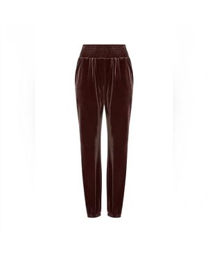 Commando Velvet Smocked Jogger - Brown