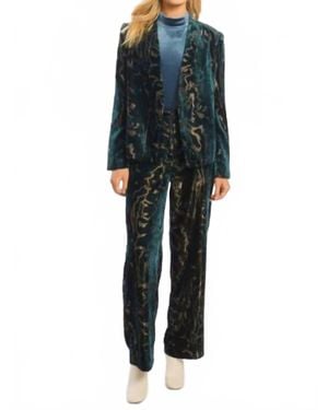 Caballero Eliza Structured Shoulders Blazer - Blue