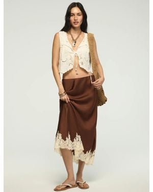 Lucky Brand Lace Slip Skirt - Natural