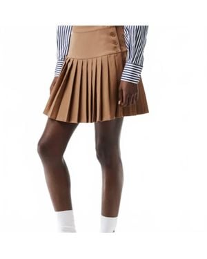 Lacoste Pleated Button Waist Skirt - Brown