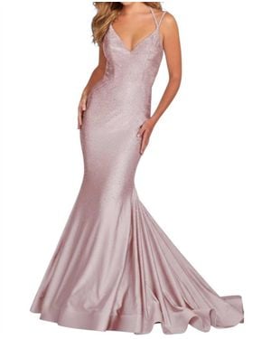 Ellie Wilde Beaded Mermaid Prom Gown - Purple