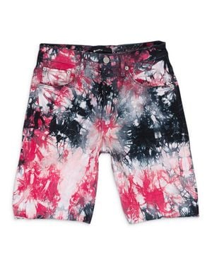 Purple Brand Tiedye Jacquard Monogram Shorts - Red