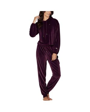 Champion Ribbed Velvet Hooded Sweatshirt - Purple