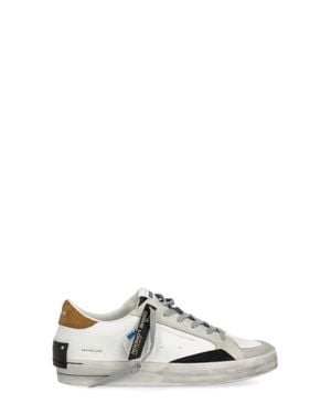 Crime London Sk8 Deluxe Lettering Sneakers - White