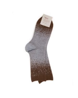 Tabio Baby/ Bulky Brushed Low Crew Socks - Brown