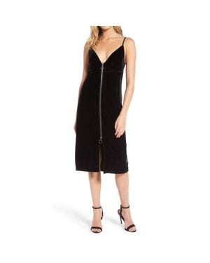 7 For All Mankind Velvet Midi Dress - Black