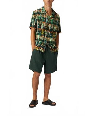 Missoni Zig Zag Print Brushed Effect Short Sleeve Shirt - Green