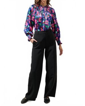Sugarlips Vivi Bonsoir Smocked Raglan Sleeve Blouse - Blue
