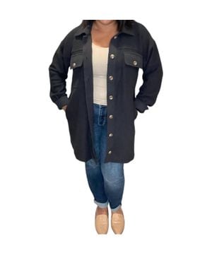 Saltwater Luxe Button Up Oversized Shacket - Blue
