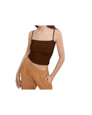 AMBAR Square Neck Slim Fit Cami Top - Black