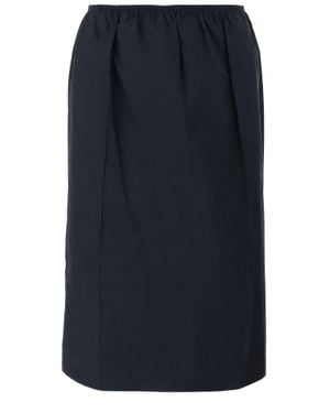 Carven Dark Back-Slit Nylon Midi Skirt - Blue