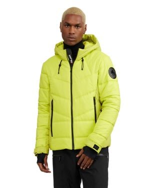 Pajar Thebe Mixed Media Ski Jacket With Fixed Hood - Yellow