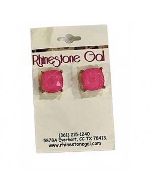 Sophia Collection Faceted Gem Stud Earrings - Pink
