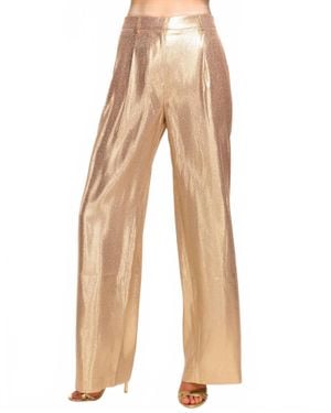 Ramy Brook Izzy Silk Lamé Wide Leg Pants - Natural