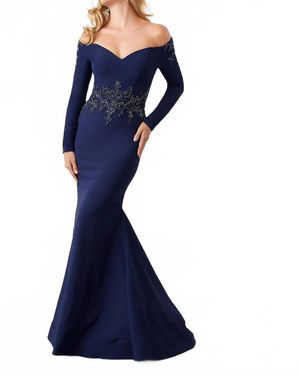 Mgny Off The Shoulder Dress - Blue