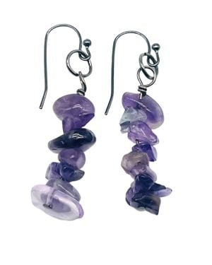 Jewelit Amethyst Chip Earrings - Blue
