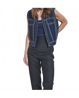 Autumn Cashmere Sleeveless Jacket Vest - Blue