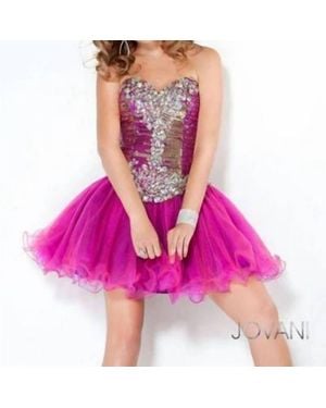 Jovani Strapless Short Prom Dress - Pink