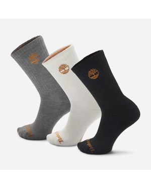Timberland Newmarket 3-Pack Half Cushion Crew Sock - Black