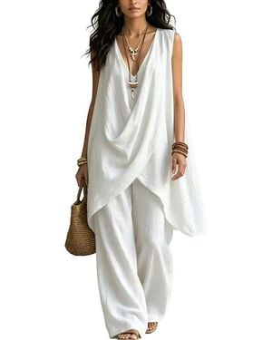 AUGUST 1987 Top & Pant Set - White