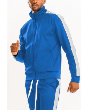 TRUEDAMES Track Single Stripe Jacket - Blue