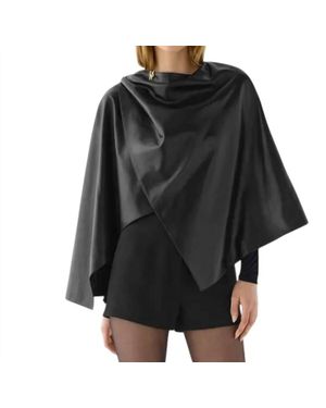 Veronica de Piante Keeva Nappa Leather Cape - Black