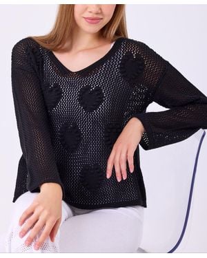 French Kyss Crochet Heart Top - Blue