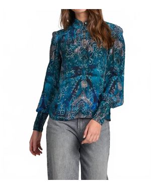Apny Puff Sleeve Blouse - Blue