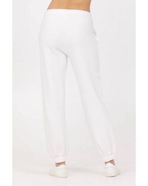 Vintage Havana Embroidered Heart French Terry Sweatpants - White