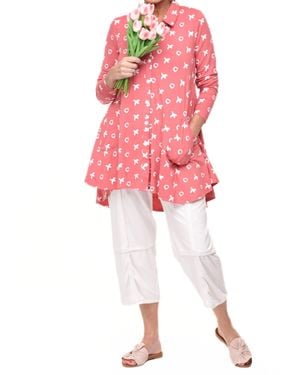 Tulip Clothing Lauryn Button Down Tunic Shirt - Pink