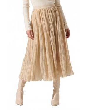Astr Salome Midi Skirt - Natural