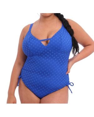 Elomi Bazaruto Plunge Non Wire One Piece Swimsuit - Blue