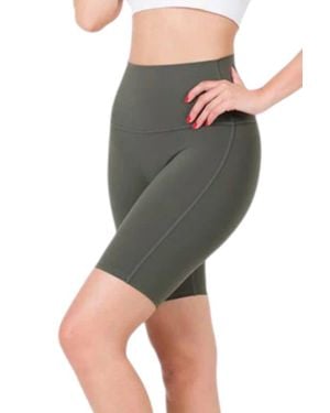Zenana Athletic High Waist Biker Shorts - Multicolor