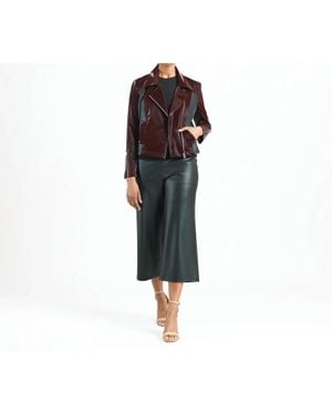 Clara Sunwoo Vinyl/Liquid Leather Mixed Media Zip Jacket - Black