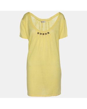 Basler Linen Knit Blend Glam Rock Strick Tops - Yellow