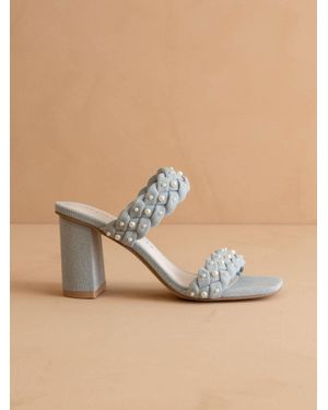 Oasis Society Parisa Braided Pearl Heeled Sandals - Natural