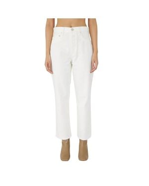 Moussy Robco Wide Straight Leg Pants - White