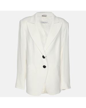 Marina Rinaldi Crepe Single Breasted Blazer - White