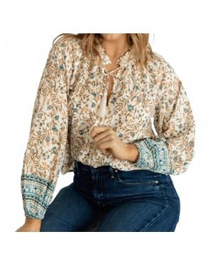Elan Long Sleeve Floral Blouse - Multicolor
