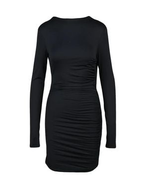 Aniye By Close-Fitting Lycra Mini Dress With Corset Detail - Black