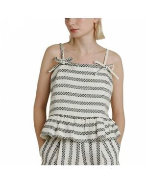 AUREUM Tweed Peplum Camisole Top - Gray