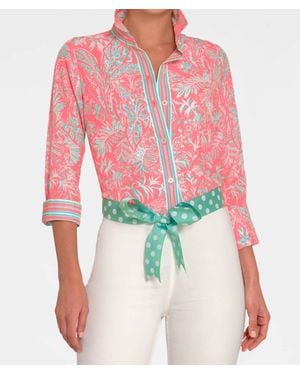 Gretchen Scott Vintage Vines Boyfriend Shirt - Red