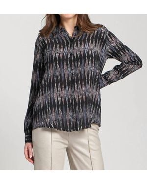 Apny Roll-Up Sleeves Button-Up Blouse - Black