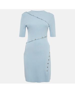 Maje Rib Knit Shorts Dress - Blue