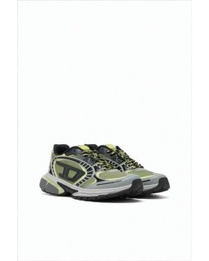 DIESEL Layered Mesh Sneakers With Contrasting Panels - Green