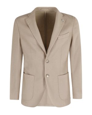 L.B.M. 1911 Diagonal Wool Flannel Jacket - Natural