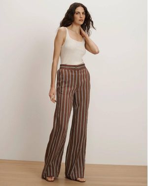 Veronica Beard Carraway Wide-Leg Pant - Natural