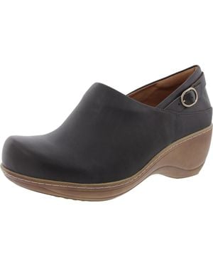 Softwalk Minna Leather Slip On Clogs - Black