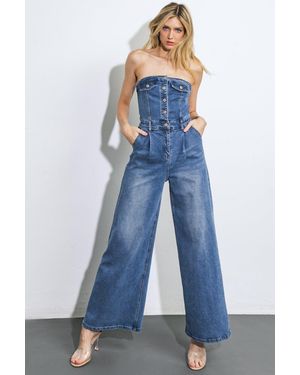 TRUEDAMES Sky Full Of Stars Denim Jumpsuit - Blue